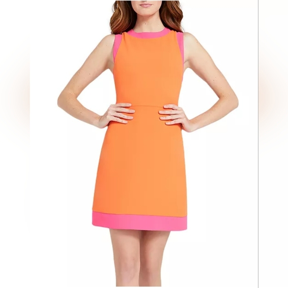 Alice + Olivia Alice + Olivia Truly Contrast Trim Sheath Dress Size 8 - Picture 11 of 16